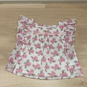 American Girl X Love Shack Fancy Pink Floral Ruffle Girls Top